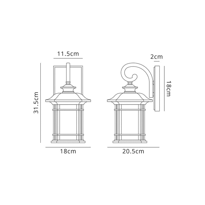 Blenheim Small Lantern Wall Light