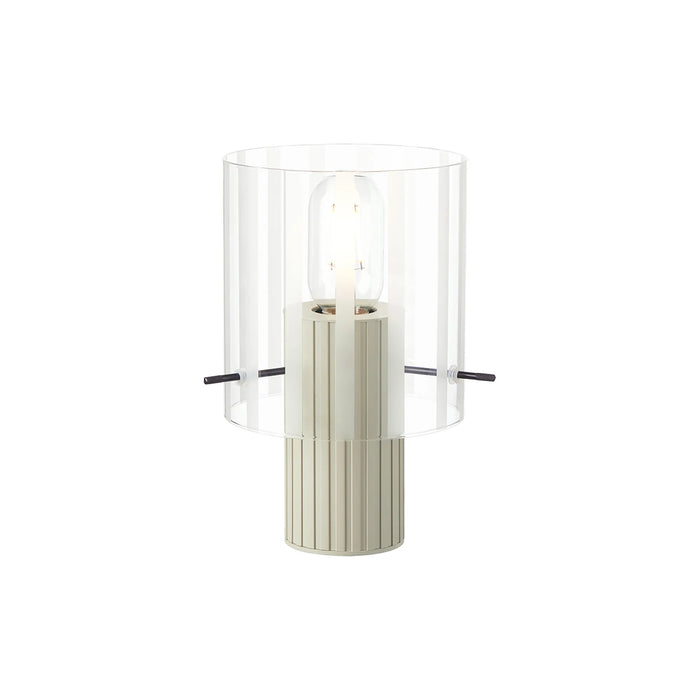 Lavish Ribbed Beige Table Lamp