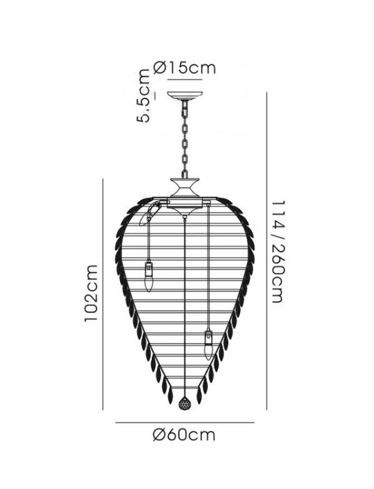 Skye Acorn 60cm Crystal Pendant